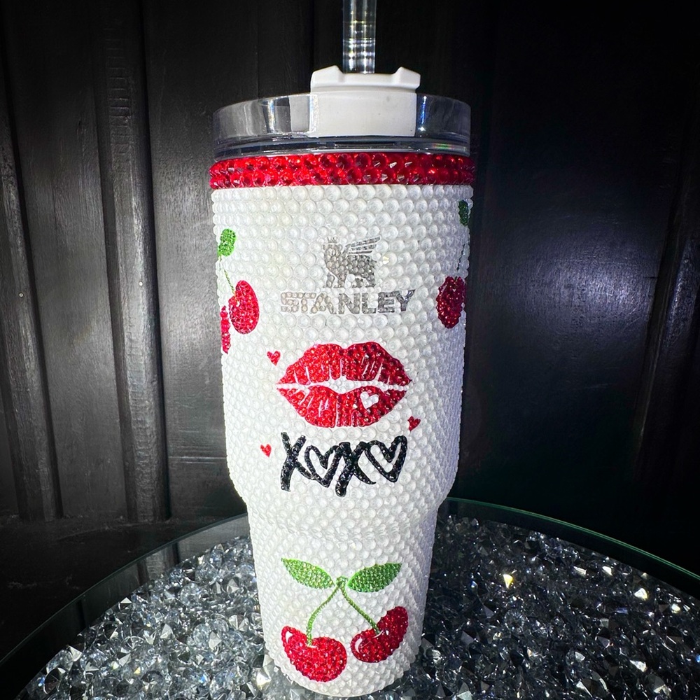 Bedazzled XOXO Cherry Stanley Tumbler 30 oz